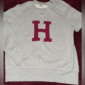 Hilfiger Gray Sweatshirt with Maroon Lettering